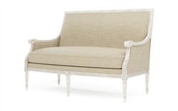 Juliette Cashew Textured Weave Vintage White Settee|