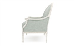 Juliette Spring Blue Textured Weave Vintage White Settee|
