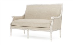 Juliette Pebble Shore Textured Weave Vintage White Settee|