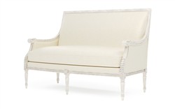 Juliette Heathered Ivory Crypton Vintage White Settee|