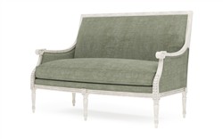 Juliette Willow Green Velvet Vintage White Settee|