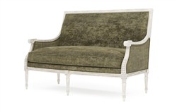 Juliette Fern Velvet Vintage White Settee|
