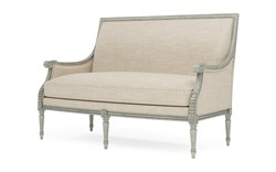 Juliette Pebble Shore Textured Weave Provence Sage Settee|