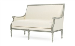 Juliette Heathered Ivory Crypton Provence Sage Settee|