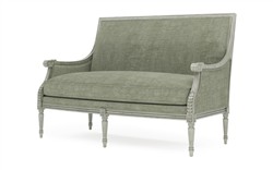 Juliette Willow Green Velvet Provence Sage Settee|