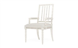 Sabinna Fog Performance Vintage White Dining Arm Chair|