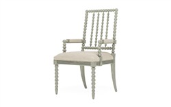 Sabinna Pebble Shore Textured Weave Provence Sage Dining Arm Chair|
