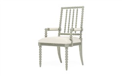 Sabinna Heathered Ivory Crypton Provence Sage Dining Arm Chair|