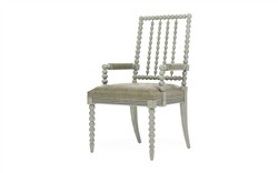 Sabinna Juniper Leather Provence Sage Dining Arm Chair|