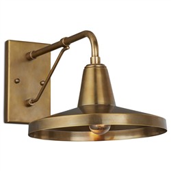 Jensen Traditional Antique Brass Outdoor Armed Wall Sconce|