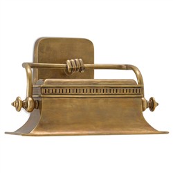 Blythe Updated Traditional Fluted Shade Vintage Brass Wall Sconce|