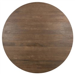 Beatrix Updated Traditional Brown Mango Wood Round Dining Table - 60"|