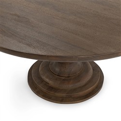 Beatrix Updated Traditional Brown Mango Wood Round Dining Table - 60"|