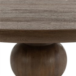Beatrix Updated Traditional Brown Mango Wood Round Dining Table - 60"|