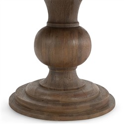 Beatrix Updated Traditional Brown Mango Wood Round Dining Table - 60"|