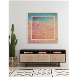 Emilie Mid Century Light Brown Mango Wood Woven Cane Iron Base Media Console - 65"W Overstock|