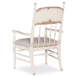 Leo Updated Traditional Beige Performance White Oak Windsor Dining Arm Chair|