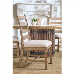 Vince Coastal Beach Brown Wood Ladderback Dining Chair|