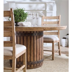 Vince Coastal Beach Brown Wood Ladderback Dining Chair|