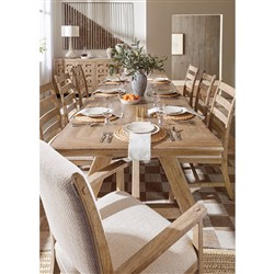 Vince Coastal Beach Brown Wood Extendable Rectangular Dining Table - 92-132"|