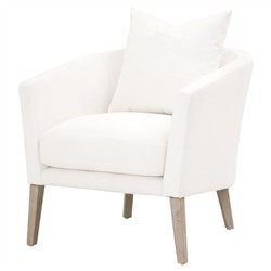 Angelica Modern Classic White Performance Upholstered Wood Barrel Chair Overstock|