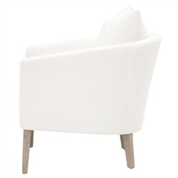 Angelica Modern Classic White Performance Upholstered Wood Barrel Chair Overstock|