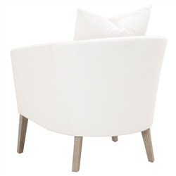 Angelica Modern Classic White Performance Upholstered Wood Barrel Chair Overstock|