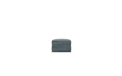Romilly Slate Blue Ottoman - Upholstered to Floor|