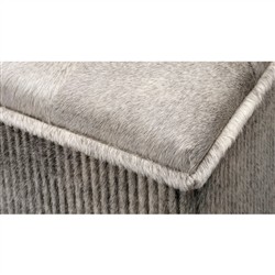 Cassandre Modern Classic Grey Hair on Hide Ottoman|