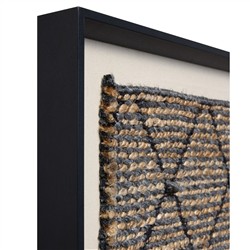 Nuit Dark Grey Textile Framed Wall Art - 2'2"x4'1"|