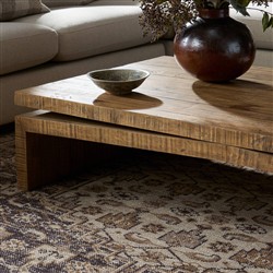 Rayan Rustic Lodge Brown Reclaimed Wood Coffee Table|