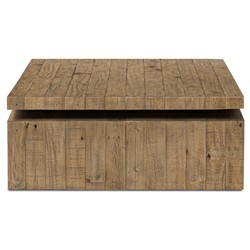 Rayan Rustic Lodge Brown Reclaimed Wood Coffee Table|