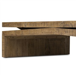Rayan Rustic Lodge Brown Reclaimed Wood Coffee Table|
