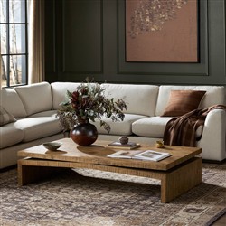 Rayan Rustic Lodge Brown Reclaimed Wood Coffee Table|