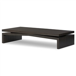 Rayan Rustic Lodge Dark Brown Oak Coffee Table|