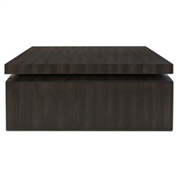 Rayan Rustic Lodge Dark Brown Oak Coffee Table|