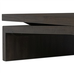 Rayan Rustic Lodge Dark Brown Oak Coffee Table|