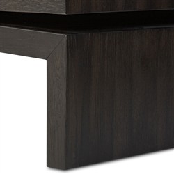 Rayan Rustic Lodge Dark Brown Oak Coffee Table|
