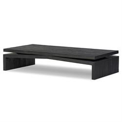 Rayan Rustic Lodge Black Reclaimed Wood Coffee Table|