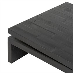 Rayan Rustic Lodge Black Reclaimed Wood Coffee Table|