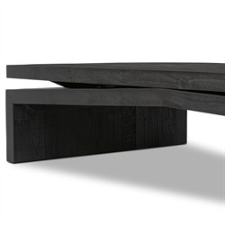 Rayan Rustic Lodge Black Reclaimed Wood Coffee Table|