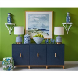 Siena Modern Blue Swirl Hand Glazed Porcelain Bowl|