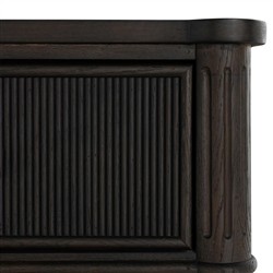 Andrea French Country Dark Brown Oak Wood Chest|