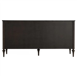 Andrea French Country Dark Brown Oak Wood Double Dresser|