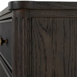 Andrea French Country Dark Brown Oak Wood Double Dresser|