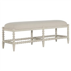 Jennifer Updated Traditional Cream Bobbin Bedroom Bench|