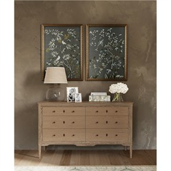 Linnea Updated Traditional Brown Oak Wood Double Dresser|