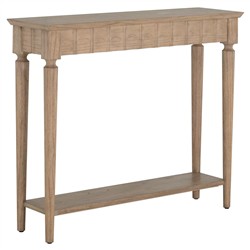 Peterson Updated Traditional Natural Brown Wood Rectangular Console Table - 41"|