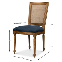 Iona Updated Traditional Brown Cane Wood Dining Chair|