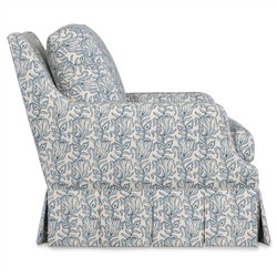 Leon Updated Traditional Blue Slipcovered Arm Chair|